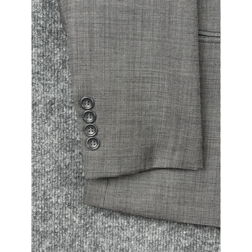 Montagna Oxford Sport Coat Mens 40S Gray Super 120s Merino Wool Blazer Italy